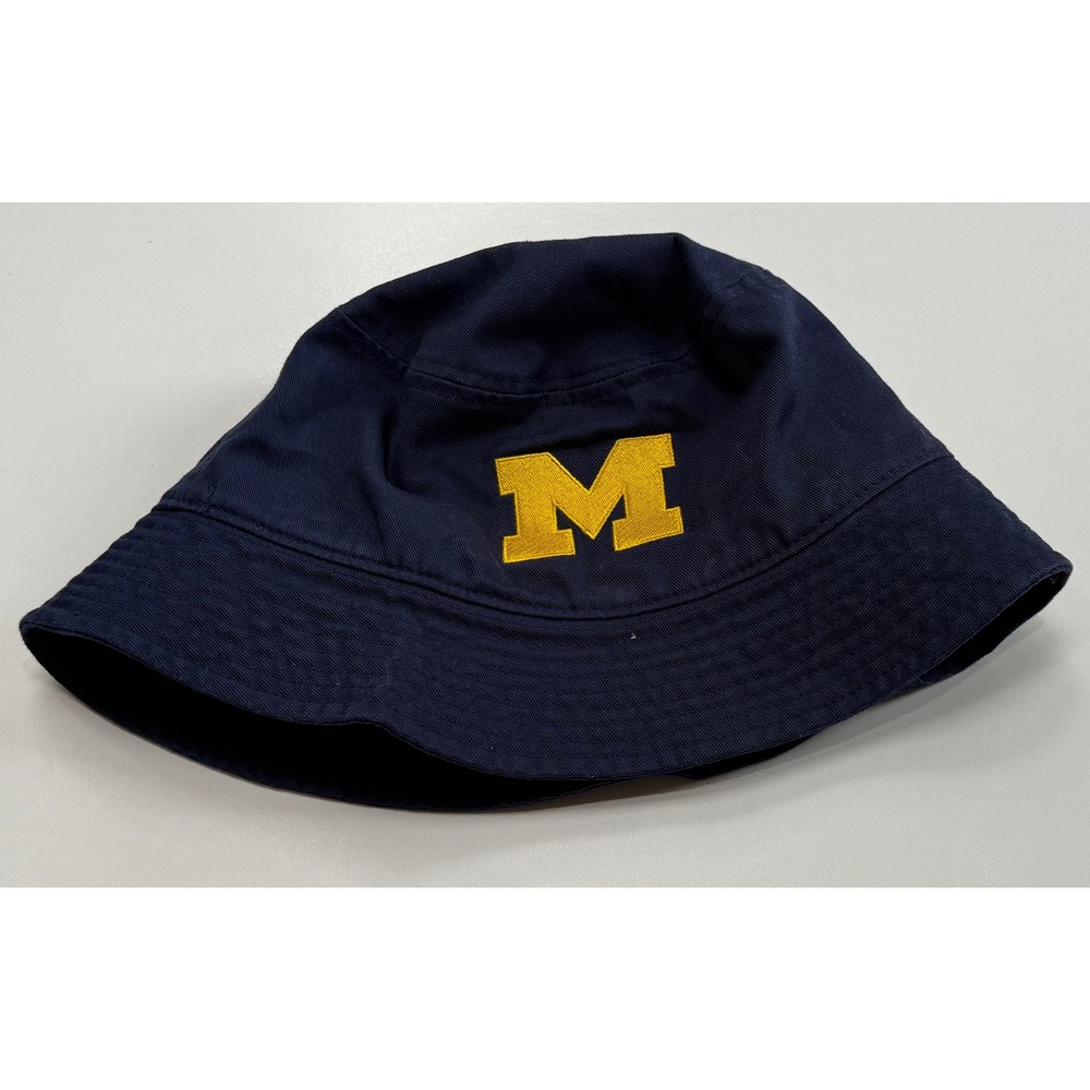 Nike Michigan Wolverines Bucket Hat Navy Blue Yellow Embroidered Logo One Size